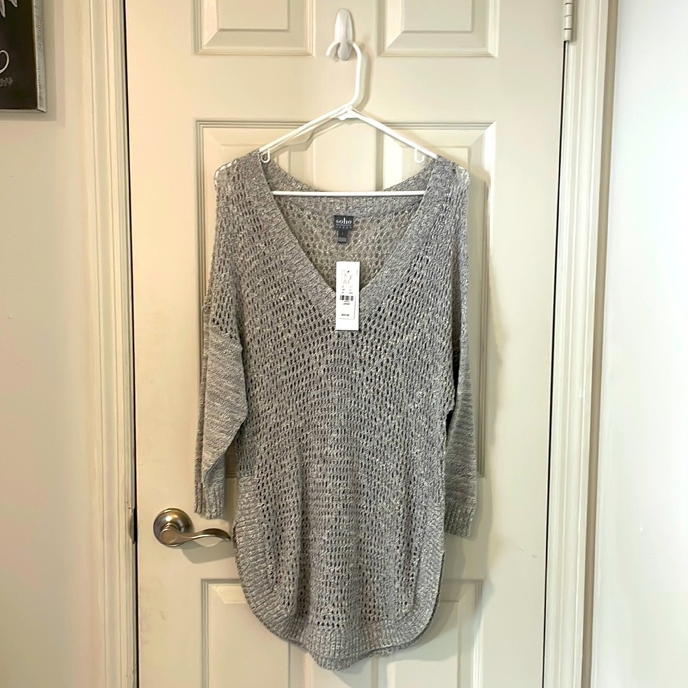 NY & Co SOHO Jeans Gray Sweater